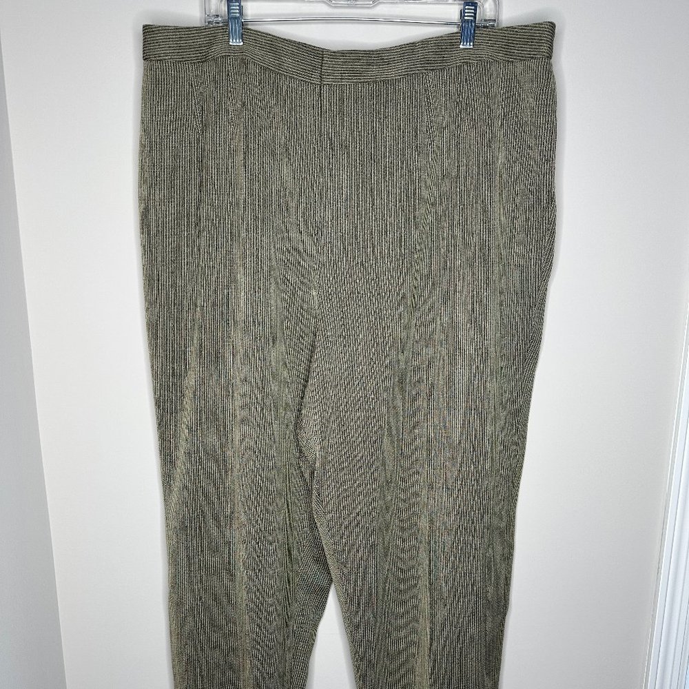 Ellen Tracy Size 24 Black/Khaki Wool Blend Trousers, new/NWT